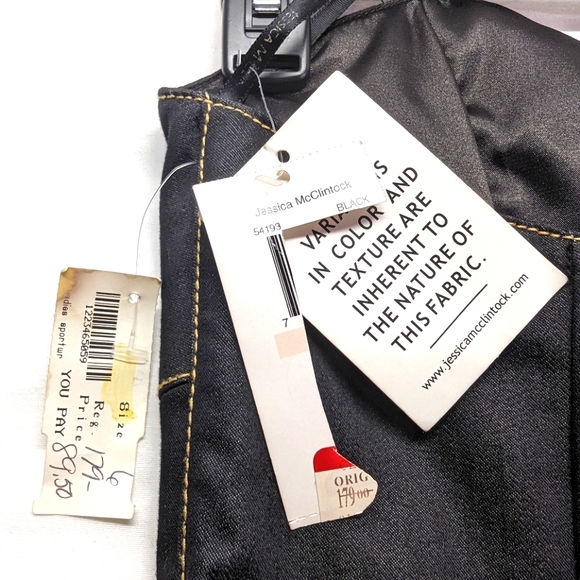 Jessica McClintock Gold Flower Strapless Dress - Picture 6 of 6